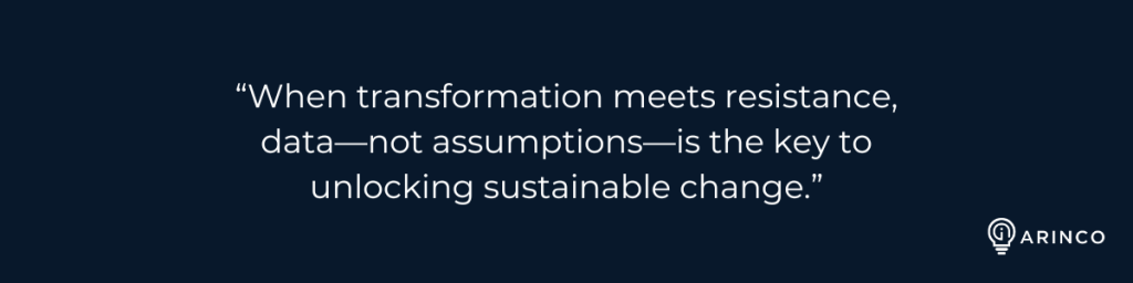 “When transformation meets resistance, data—not assumptions—is the key to unlocking sustainable change.” PMO