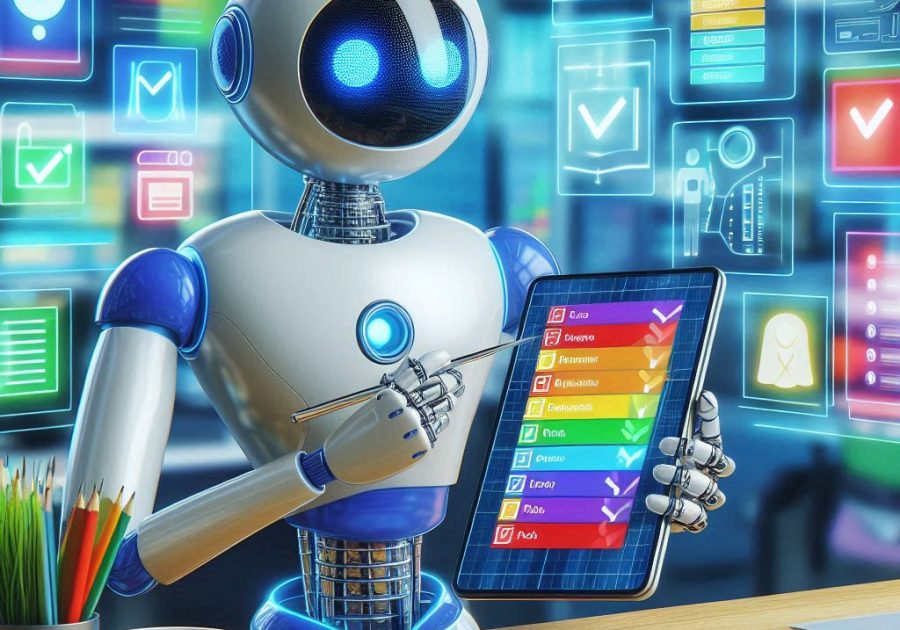 AI-Checklist AI Robot completing a checklist