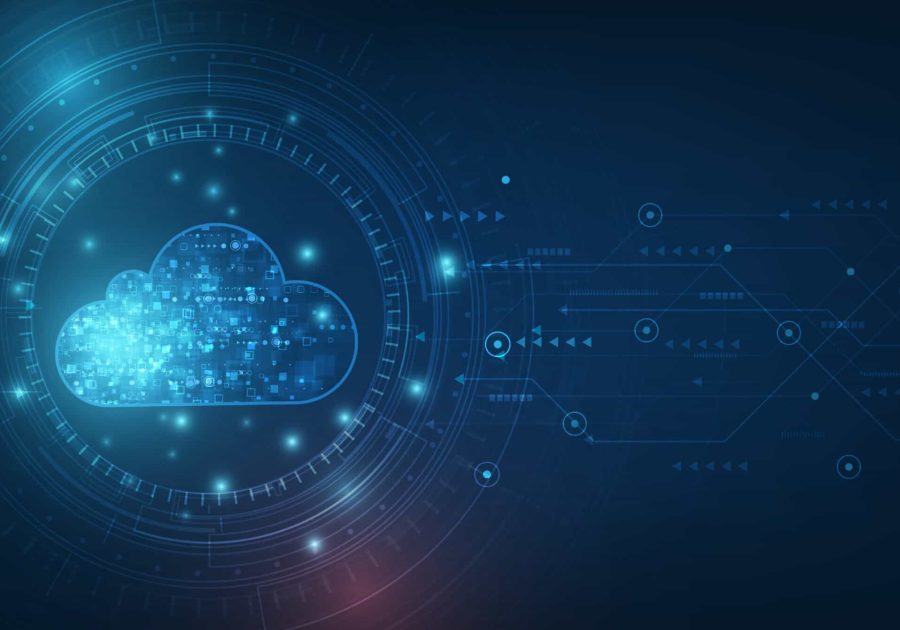 Cloud computing concept.Abstract cloud connection technology background.